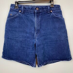 Levi's denim shorts women's 14 31x7 blue orange tab USA 36951 90s Y2K High Waist